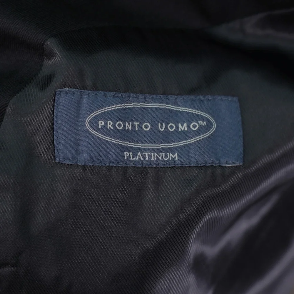 Pronto Uomo‎ Platinum Wool Black 2 Button Blazer 50L Tagged 52L